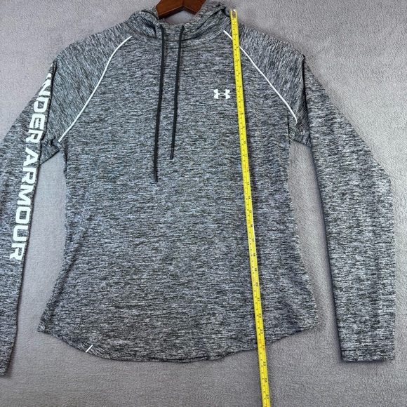 Woman’s Under Armour Hooded Heathered Grey Pullover Medium - Picture 10 of 14